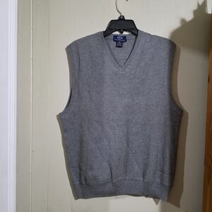 Vantage Men's Gray V-Neck Knit Vest Used Size SM